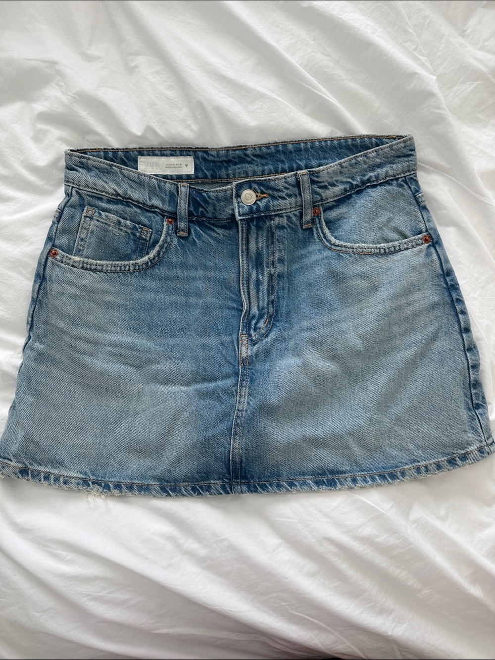 Zara Light Blue Denim Skort